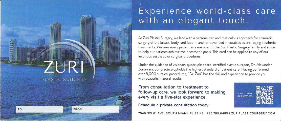 Zuri Plastic Surgery Gift Card
